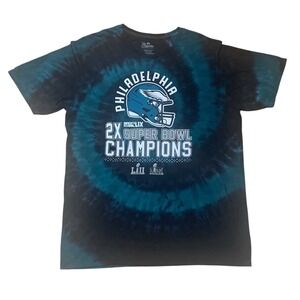 Philadelphia Eagles 2X Super Bowl LII LVII Champions Tie Dye Shirt Men's 2XL